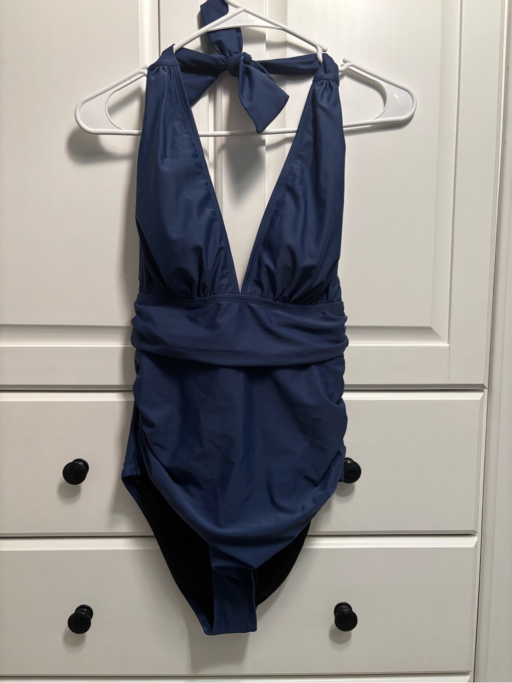 Cupshe Navy Halter One-Piece Swimsuit